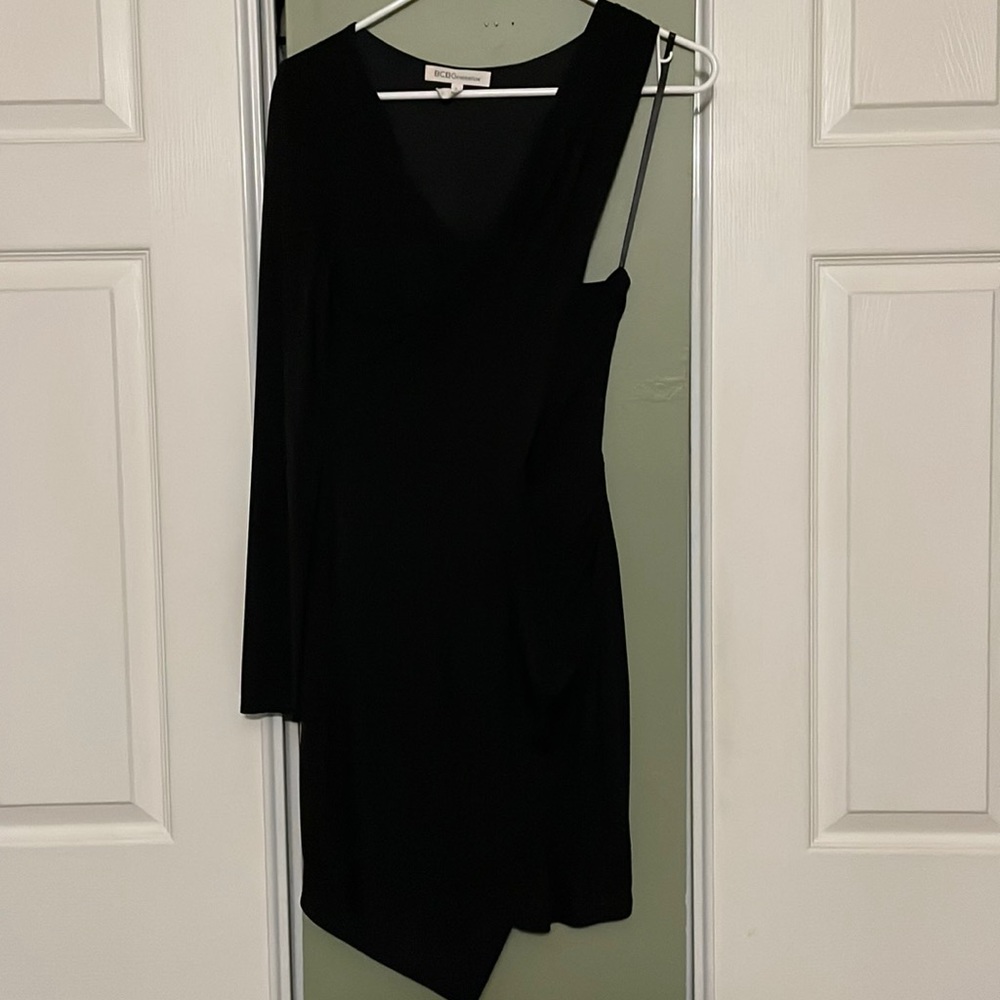 BCBG Black Dress, One Sleeve, Women’s Size Medium, Great Condition!